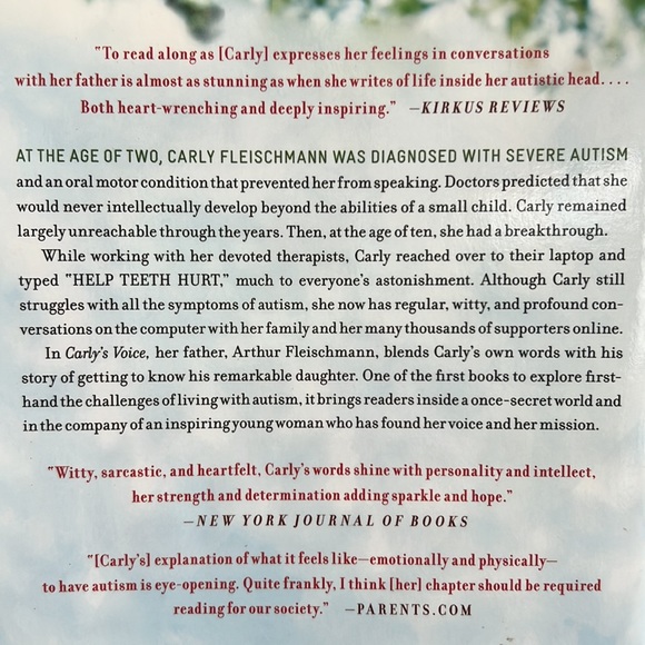 📚 4/$20 CARLY’S VOICE - Autism - by Arthur & Carly Fleischmann - Picture 3 of 5